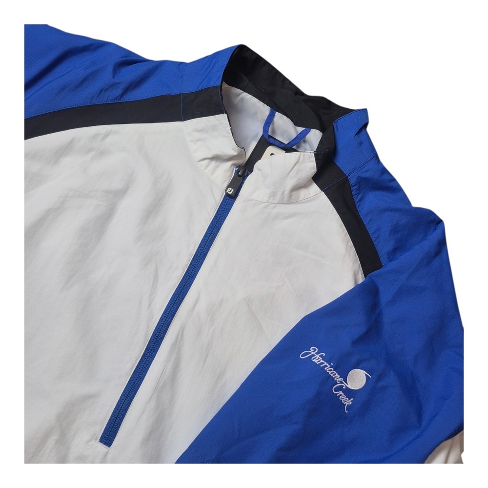 FootJoy Men's XL 1/2 Zip Short Sleeve Golf Windbreaker Pullover Blue White Black